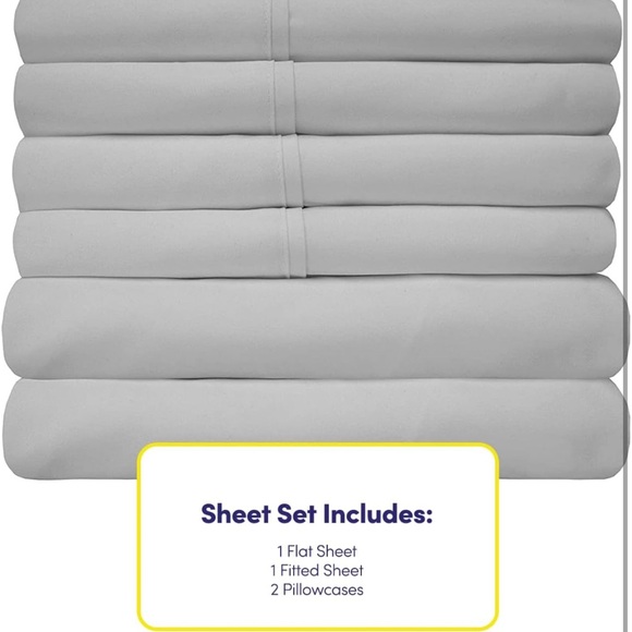Twin Size Bed Sheets - 4 Piece 1500 Supreme Collection Fine, Twin, Silver - Picture 4 of 7
